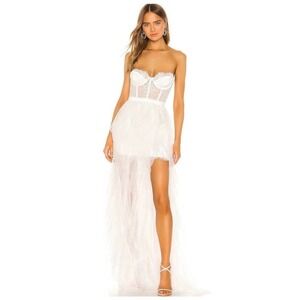 For Love & Lemons Women's Size L Lace Wedding Bustier Gown Dress White NWT